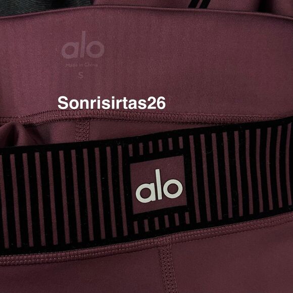 Alo Yoga Airlift HW 7/8 Line Up Legging in Burgundy Sold Out Limited Edition - Picture 4 of 8